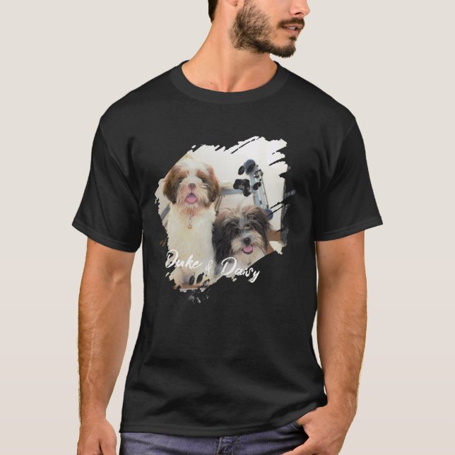 T-shirt Pet's Simple Modern Cool Typography Name and Photo (Devant)