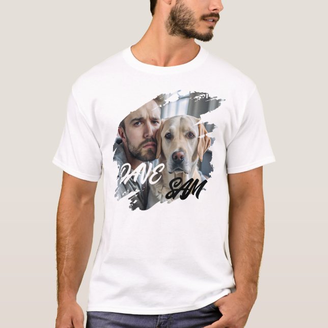 T-shirt Pet's Simple Modern Cool Typography Name and Photo (Devant)