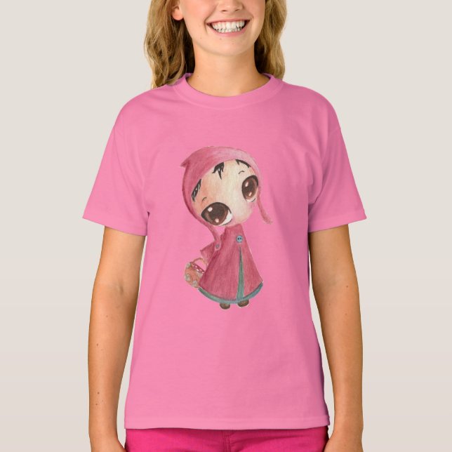 T-shirt Peu de capuchon rouge (Devant)