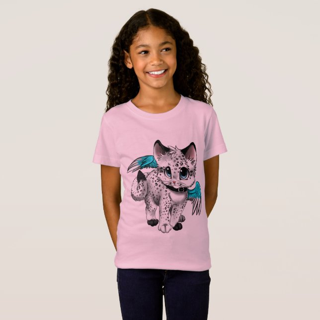 T-Shirt Peu de chat d'ange de bande dessinée (Devant entier)