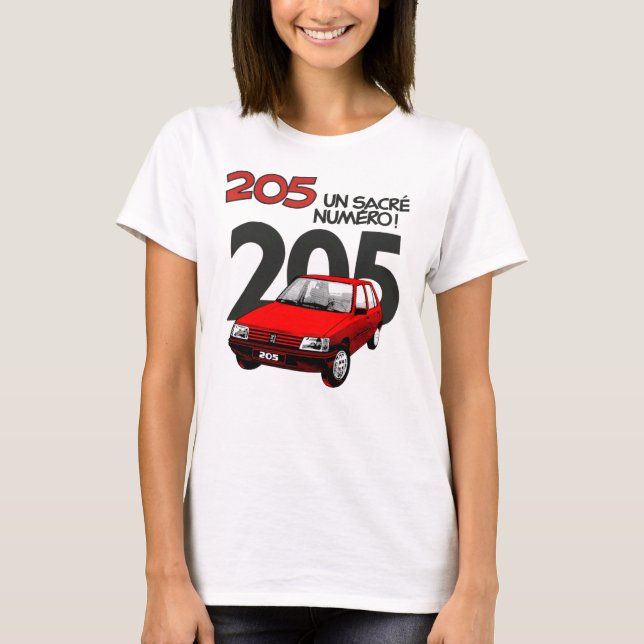 T-SHIRT PEUGEOT 205 RED342 (Devant)