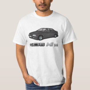 T-shirt Peugeot 405 avec l'insigne métallique de MI 16,