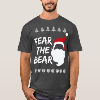 T-shirt Peur Bear Santas Beard Et Casquette De Noël Plaisa