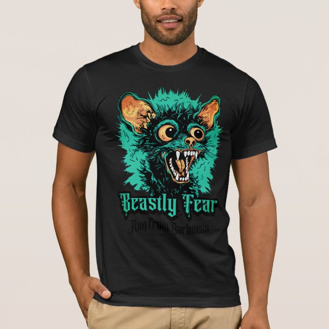 T-shirt peur bestiale de la nuit d'Halloween (Devant)