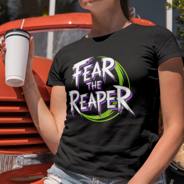 T-shirt Peur de la Faucheuse de l'âme mangeur inspiré Y2K  (Fear the Reaper Soul Eater Inspired Y2K Chrome)