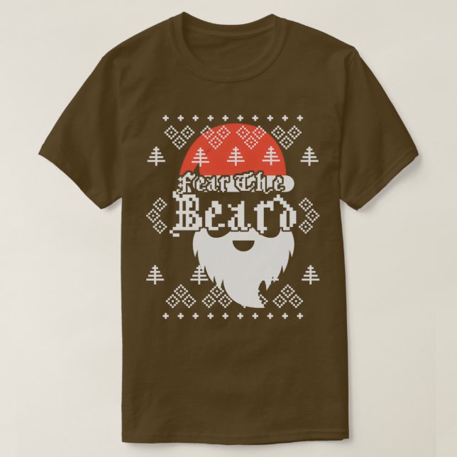 T-shirt Peur L'Ours Santa Claus Beard Noël Plaisanterie 2 (Design devant)
