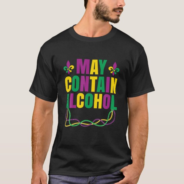 T-shirt Peut Contenir De L'Alcool Drôle Mardi Gras 2022 Ca (Devant)