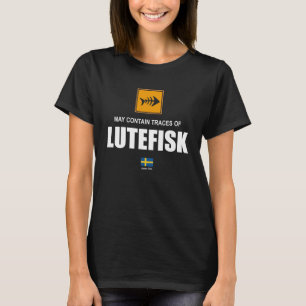 T-shirt Peut contenir des traces de lutefisk héritage suéd