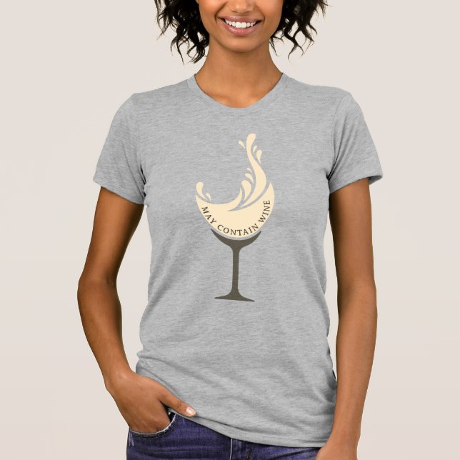 T-shirt Peut contenir du vin, blanc (Devant)