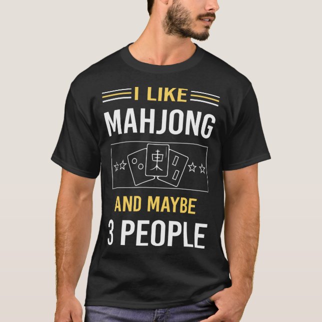 T-shirt Peut-Être 3 Personnes Mahjong Majong Mah Jong Mah  (Devant)