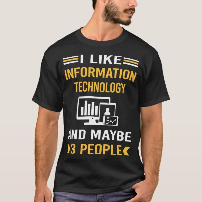 T-shirt Peut-être 3 personnes Technologies de l'informatio (Devant)