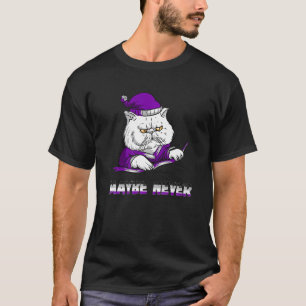 T-shirt Peut-être jamais Asexué Chat en colère Drapeau Ase