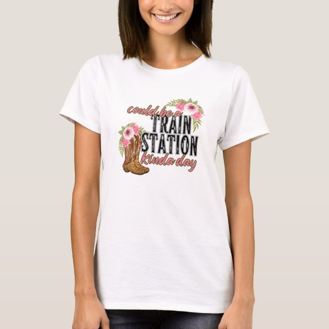 T-shirt Peut-être une gare un jour ; Yellowstone (Devant)