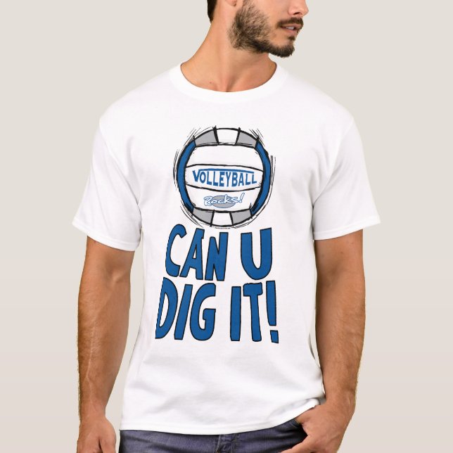 T-shirt Peut-On Le Creuser Volleyball Blue Silver (Devant)