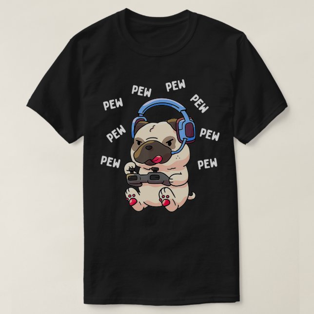 T-shirt Pew Gamer Carlin Pew Pew Gaming Lover Cadeau (Design devant)