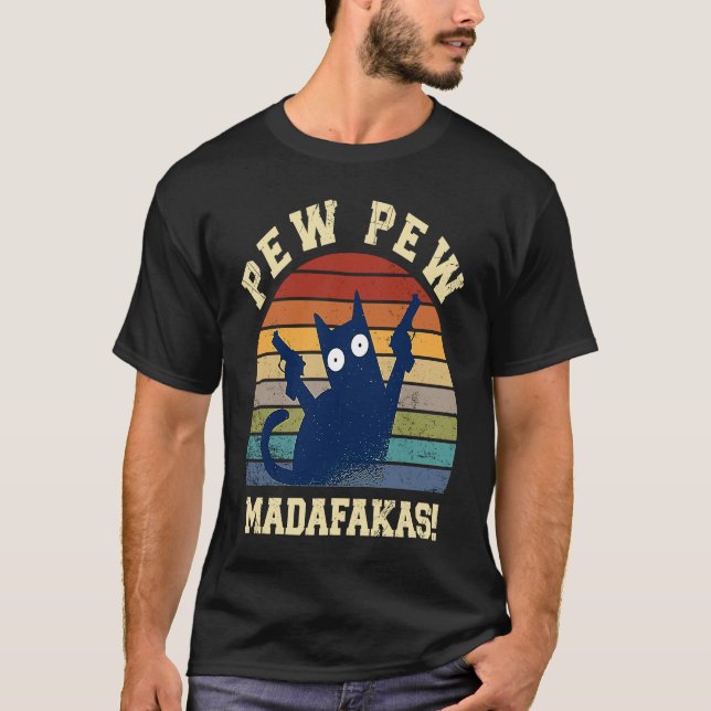 T-shirt Pew Pew Espèces de Salauds  Pew Pew Chat Pyjamas C (Devant)