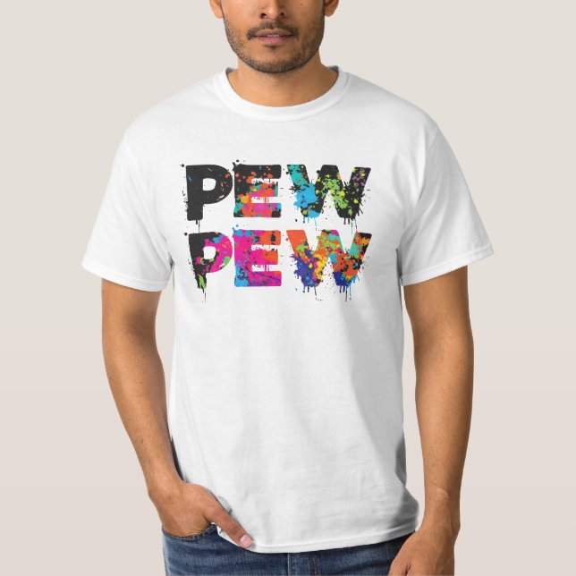 T-shirt Pew Pew Pew - Drôle Paintball (Devant)