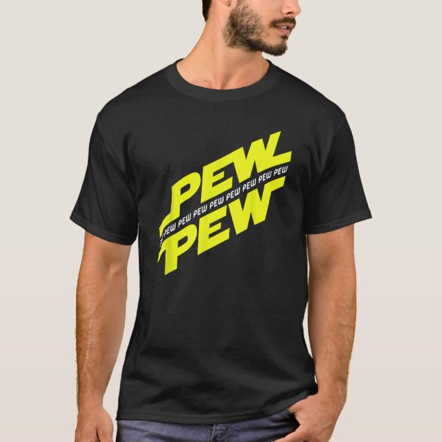 T-shirt Pew Pew Sci-Fi Gamer Bruit Pour Hommes, Femmes, Ga (Devant)