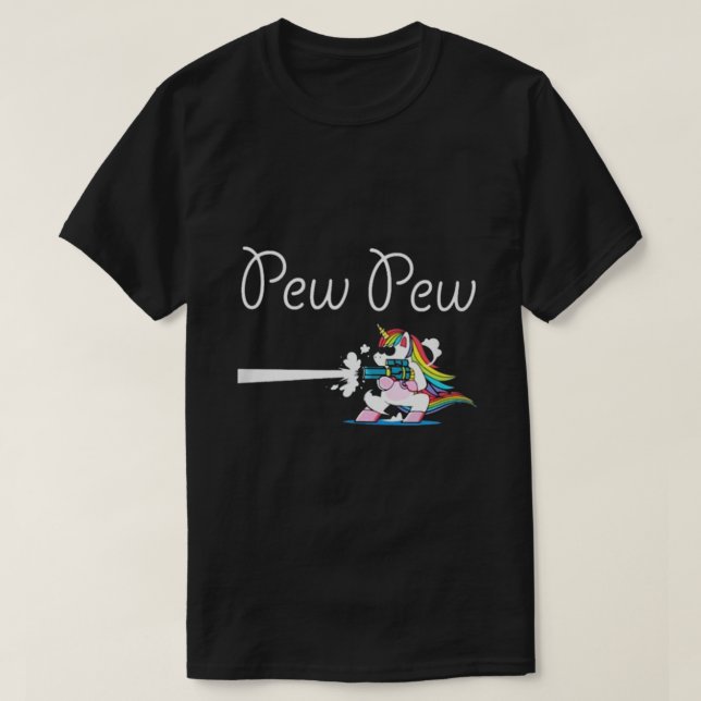 T-shirt Pew Pew Unicorn (Design devant)