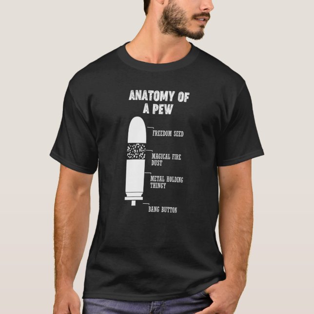 T-shirt Pew Pewer Anatomy Science Arme Geek Jeu d'armes (Devant)