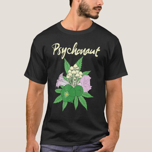 T-shirt Peyote Cactus Mescaline Psychedelic Goa Entheogeni (Devant)