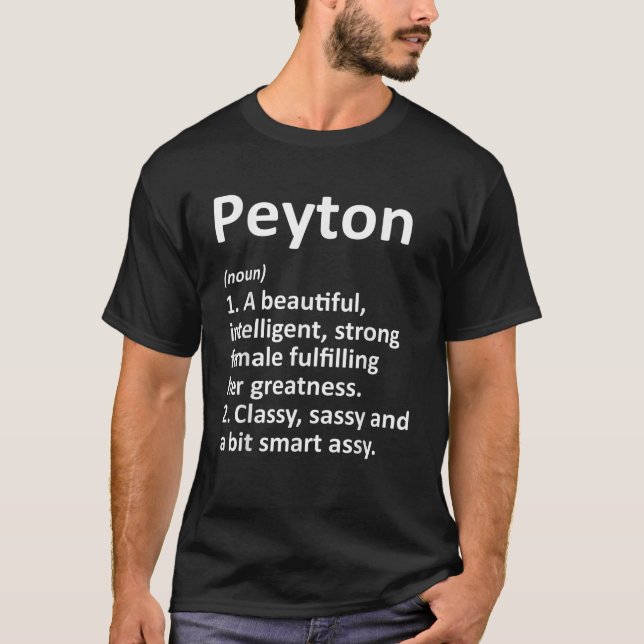 T-shirt PEYTON Définition Nom personnalisé Funny Christma (Devant)