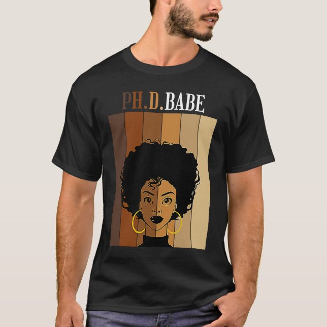 T-shirt PH D Babe PhD Doctorate Student Graduation Black A (Devant)