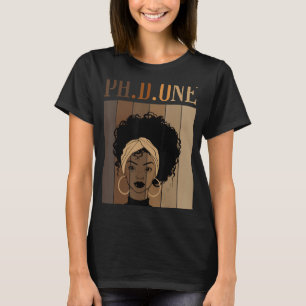 T-shirt PH D ONE Doctorat Doctorat Diplôme étudiant noir A