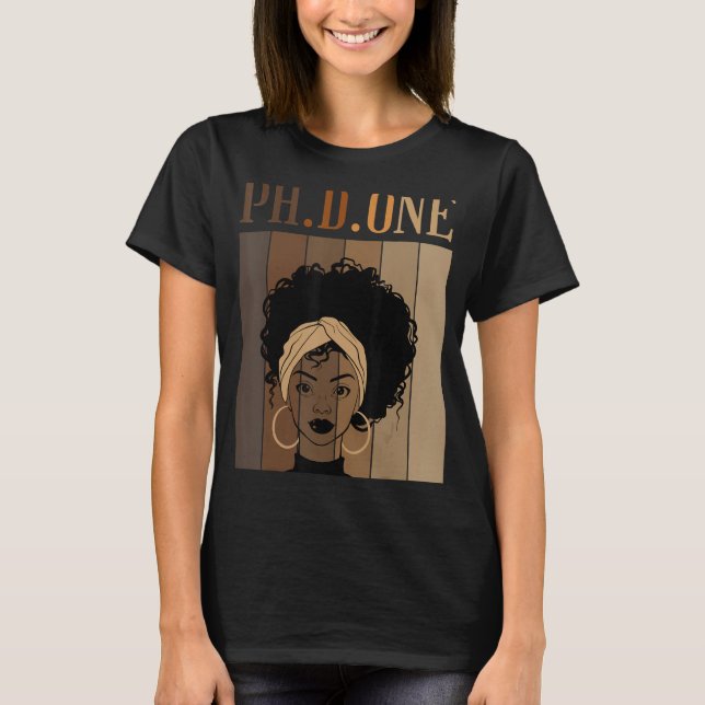 T-shirt PH D ONE Doctorat Doctorat Diplôme étudiant noir A (Devant)