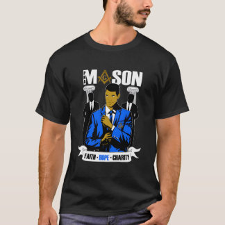 T-shirt Pha Mason Faith Hope Charity Brothers Blue Lodges
