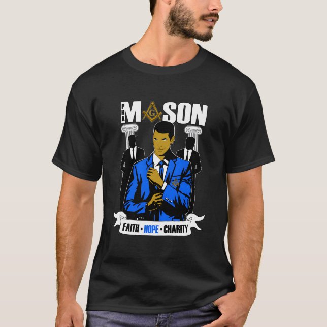 T-shirt Pha Mason Faith Hope Charity Brothers Blue Lodges (Devant)