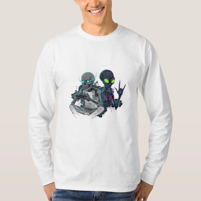 T-shirt PHANTOM Tee – DarkGG Skull & Alien Shirt (Devant)