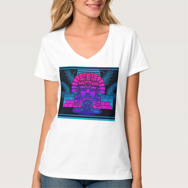 T-shirt Pharaon Synthwave (Devant)