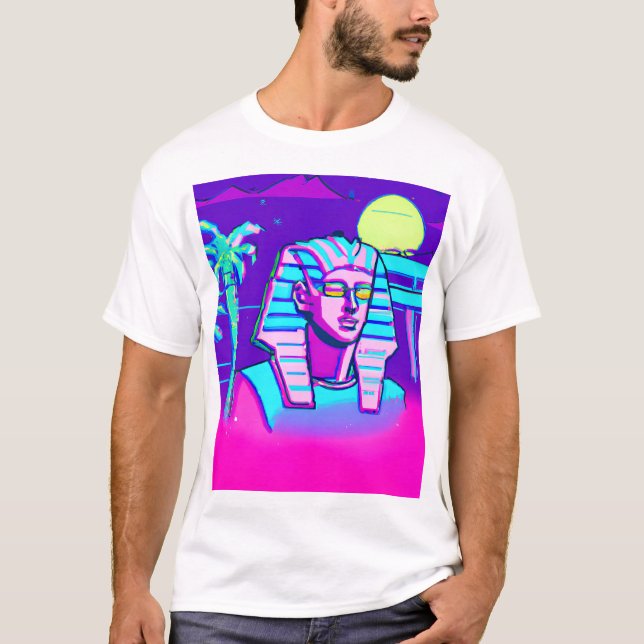 T-shirt Pharaon Synthwave (Devant)