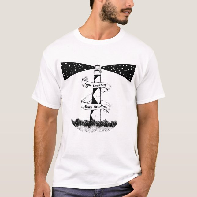 T-shirt Phare de Cape Lookout en Caroline du Nord (Devant)