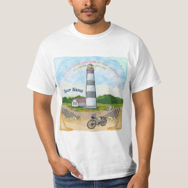 T-shirt Phare de choix de vélo  (Devant)