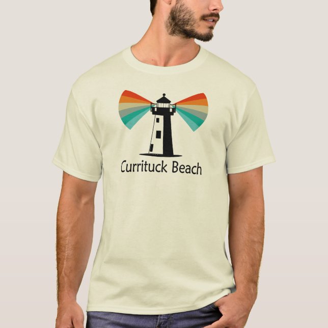 T-shirt Phare de Currituck Beach Arc-en-ciel (Devant)