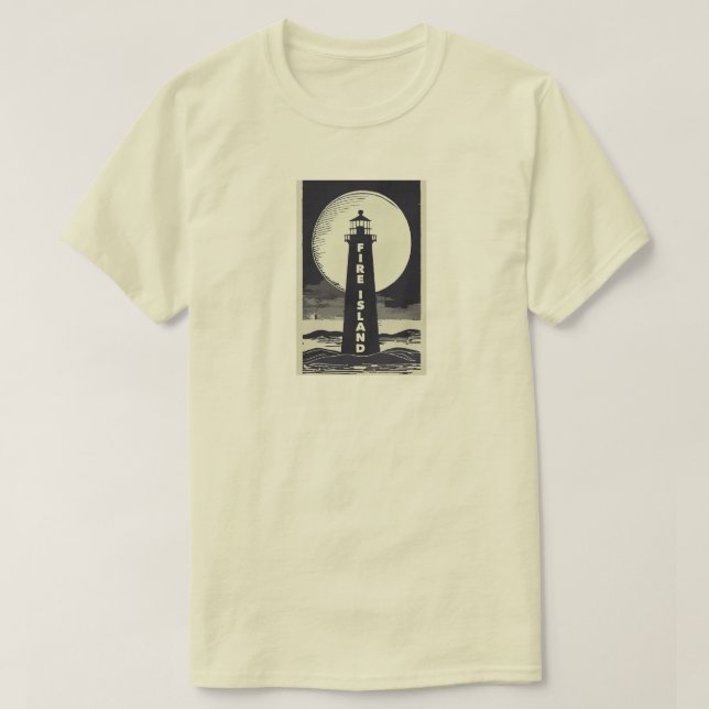 T-shirt Phare de Fire Island New York Moon (Design devant)