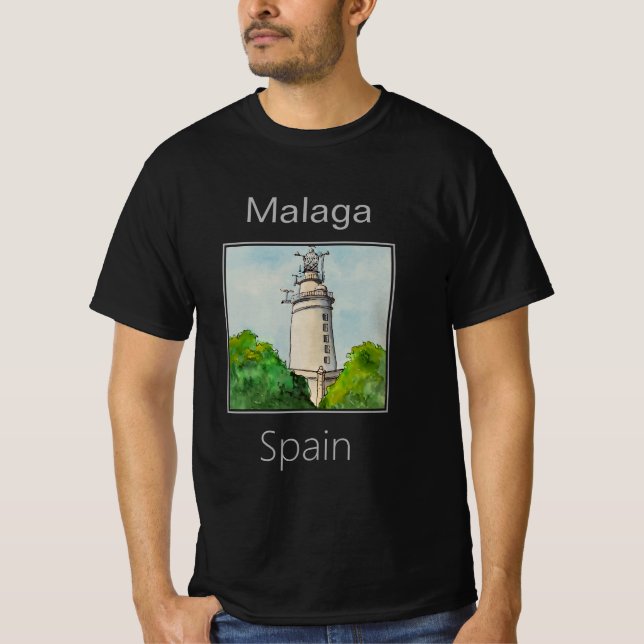 T-shirt Phare de La Farola, Malaga, Espagne (Devant)