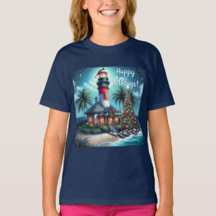 T-shirt Phare de Noël tropical Personnalisé