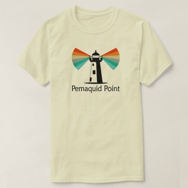 T-shirt Phare de Pemaquid Point Arc-en-ciel (Design devant)