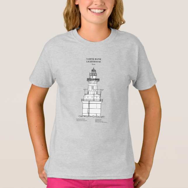 T-shirt Phare de Sabine Bank - Texas - SBD (Devant)