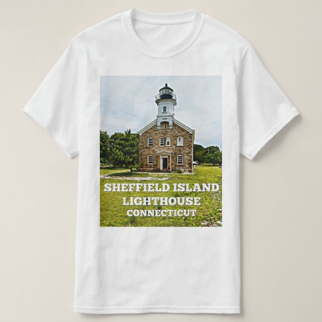 T-shirt Phare de Sheffield Island, Connecticut (Design devant)