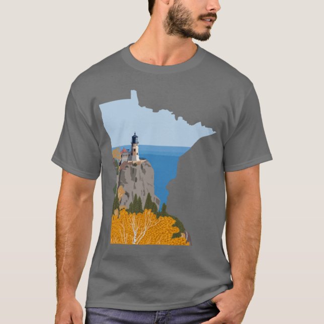 T-shirt Phare de Split Rock Minnesota Autocollant (Devant)