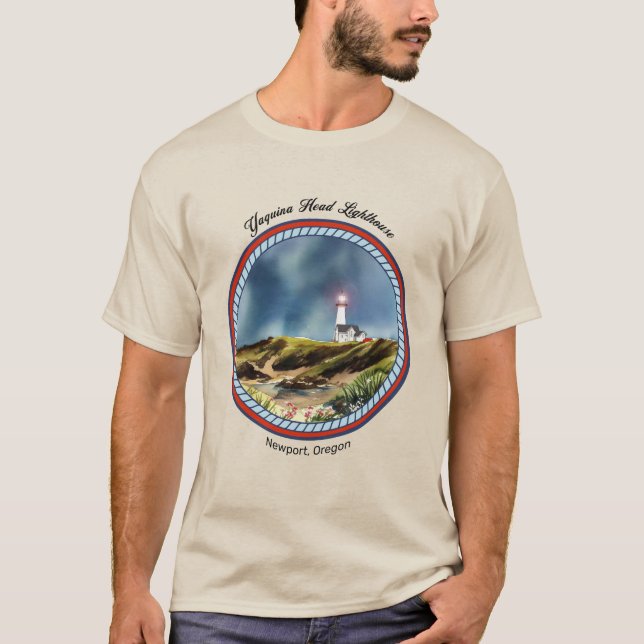 T-shirt Phare de Yaquina Head Newport Oregon (Devant)
