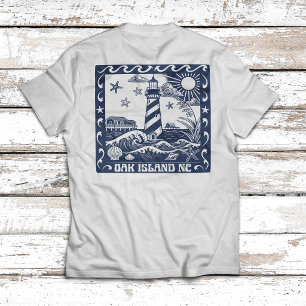 T-shirt Phare d'Oak Island NC Côte de Caroline du Nord
