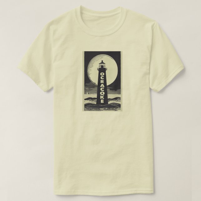 T-shirt Phare d'Ocracoke Lune de Caroline du Nord (Design devant)