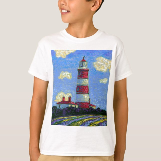 T-shirt Phare Pastel et champs de lavande (Devant)