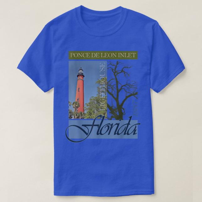 T-shirt Phare Ponce De Leon Inlet Floride 1887 Design (Design devant)