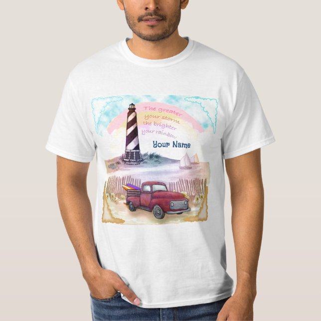 T-shirt Phare tempétueux de camion (Devant)